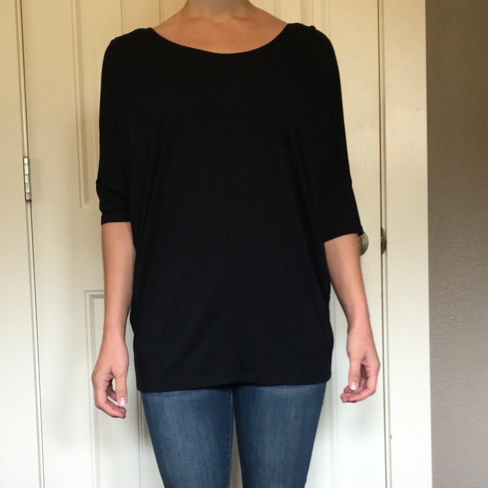 Express black dolman sleeve tunic length top XS